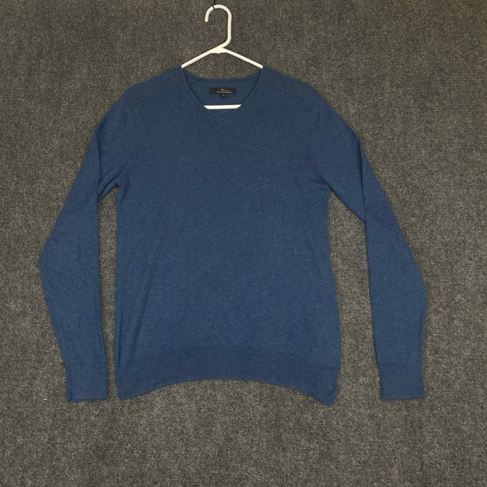 Marc Anthony Sweater Mens Medium Blue V-Neck Fine Gauge Knit Lghtwght Pullover